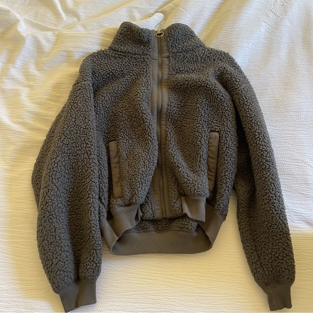 Hollister Gray Fuzzy Jacket
